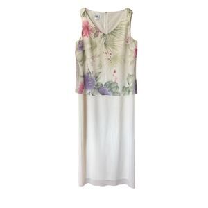 Vintage Patra XL 16/18 Floral Chiffon Glitter Maxi Dress Y2K Wedding Guest